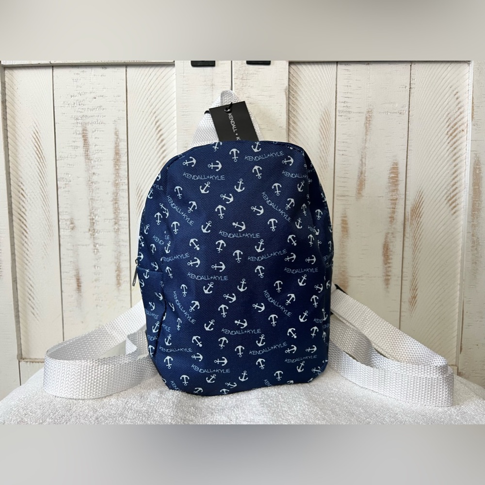 KENDALL & KYLIE mini Anchor backpack blue with white anchors